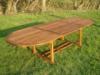 Prince teakfa asztal 120x120 180 cm es