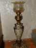 Antik lllmpa kzzel festett majolika s bronz anyag lmpatest Petrleumlmpa