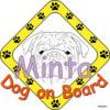 Dog on Board matrica angol bulldog prtrs rajzzal 20x20cm