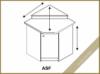 ASF elem 45 fokos sarok elem Mrete 82 6 cm x 86 cm x 101 cm