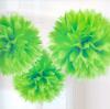 3 very unique and unusual tissue paper puff balls in stunning bright and wonderful spring green 40cm in diameter