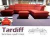 Tardiff olcs fix U form sarokkanap + puff + fotel piros szvet