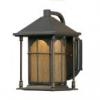 1 Light LED Outdoor Wall Light Oil Rubbed Bronze Finish Amber Tinted Glass