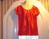 Womens T Shirts Red T Shirt Satin Top Short Sleeve Top Scoop Neck tshirt Puff Sleeve Top Size Small Size 12 Size 10