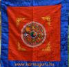 3 fle dupla vastag brokt asztaltert Piros s srga a tibeti 8 szerencse jellel s ltusszal Mretk 95x93 cm