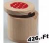 Fa doboz piros pttys betttel Wooden box with red dotted inlay Doboz