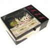 Wooden tea box Klasszikus mintval dsztett fbl kszlt teafiltertart doboz szalagos dekorral megbolondtva