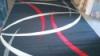 Nyomott 200x280 300cm fekete piros vonalas sznyeg