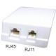 RJ45 s RJ11 Fali aljzat