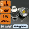 LED lmpa MR16 COB LED 5Watt 60 hideg fehr