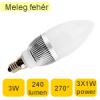 E14 foglalat 3x1 watt power led gyertya izz Fnyereje elegend egy 25 wattos hagyomnyos izz kivltsra
