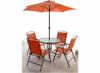 Kerti garnitra Orange 6 rsz textil fm asztali D80 cm eserny d 180 cm s 4 sszecsukhat szk