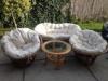 Elad rattan szett kt fotel egy duipla fotel s egy asztal A prnk mosst ignyelnek Tel 20 521 62 85